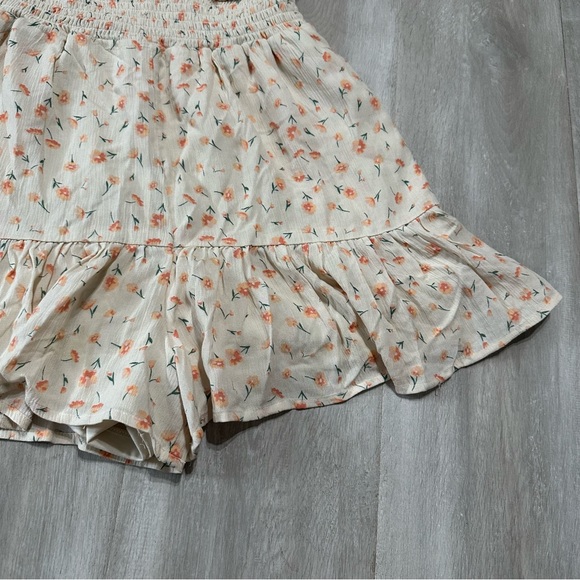 American Eagle Cream Orange Floral Romper Sz M - Picture 7 of 9